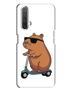Чехол для Realme X3 с картинкой «Капибара на самокате»