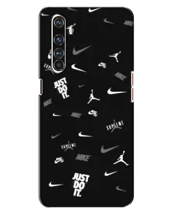 Чехол для Realme X50 Pro с картинкой «Nike Black Pattern»