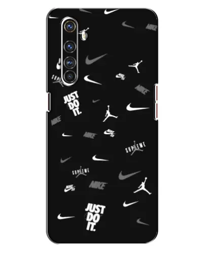 Чехол для Realme X50 Pro с картинкой «Nike Black Pattern»
