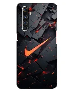 Чехол для Realme X50 Pro с картинкой «Nike — эффект разломов»