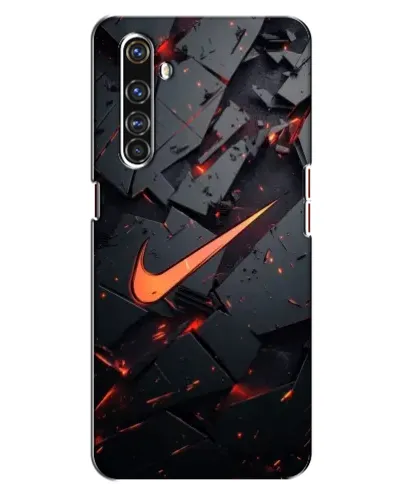 Чехол для Realme X50 Pro с картинкой «Nike — эффект разломов»