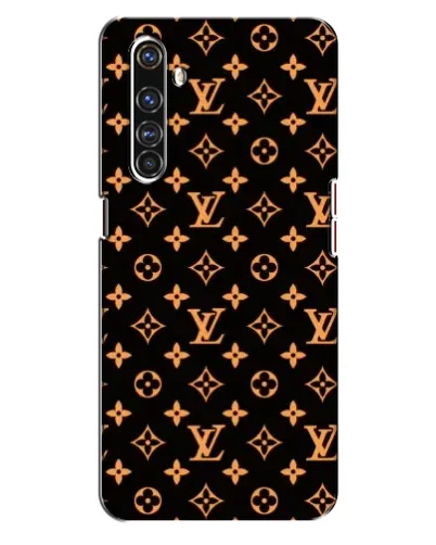 Чехол для Realme X50 Pro с картинкой «Золотая монограмма LV»