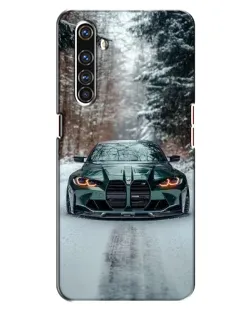 Чехол для Realme X50 Pro с картинкой «BMW в зимнем лесу»
