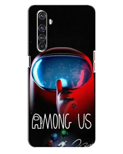 Чехол для Realme X50 Pro с картинкой «Красный импостер — макро»