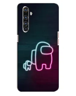 Чехол для Realme X50 Pro с картинкой «Among Us неон-арт»