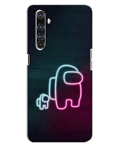 Чехол для Realme X50 Pro с картинкой «Among Us неон-арт»