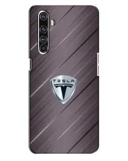 Чехол для Realme X50 Pro с картинкой «Металлическая текстура Tesla»