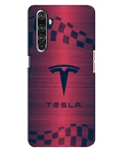 Чехол для Realme X50 Pro с картинкой «Тесла красный карбон»