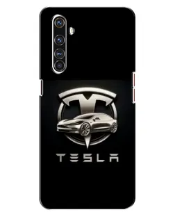 Чехол для Realme X50 Pro с картинкой «Tesla — серебристое авто»