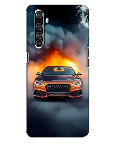Чехол для Realme X50 Pro с картинкой «Audi в огненном дыму»