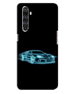 Чехол для Realme X50 Pro с картинкой «Неоновый контур Lamborghini»