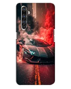 Чехол для Realme X50 Pro с картинкой «Lamborghini красный дым»