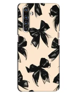 Чехол для Realme X50 Pro с картинкой «Паттерн черные банты»
