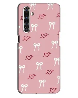 Чехол для Realme X50 Pro с картинкой «Сердца и банты»