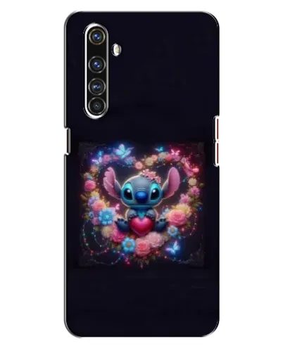 Чехол для Realme X50 Pro с картинкой «Stitch в цветах»