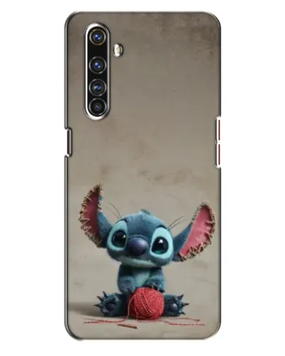 Чехол для Realme X50 Pro с картинкой «Стич на коричневом фоне»