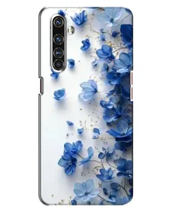 Чехол для Realme X50 Pro с картинкой «Голубой цветочный каскад»