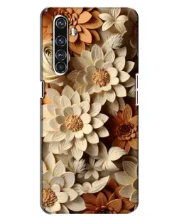 Чехол для Realme X50 Pro с картинкой «Бежевый флористический декор»