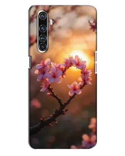 Чехол для Realme X50 Pro с картинкой «Розовый цвет сердце на фоне заката» Чехол для Realme X50 Pro с картинкой «Розовый цвет сердце на фоне заката»