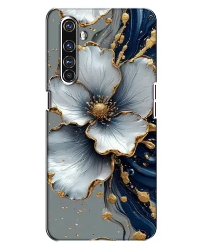 Чехол для Realme X50 Pro с картинкой «Белый цветок и золотой флюид» Чехол для Realme X50 Pro с картинкой «Белый цветок и золотой флюид»
