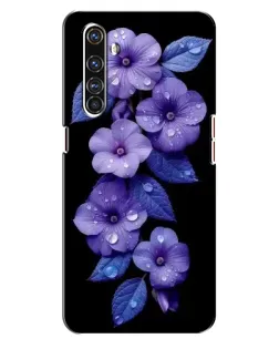 Чехол для Realme X50 Pro с картинкой «Фиолетовые цветы с росою»