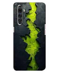 Чехол для Realme X50 Pro с картинкой «Салатовый разлом скалы»