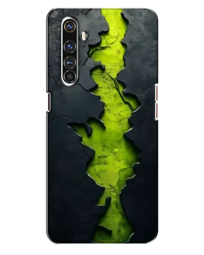 Чехол для Realme X50 Pro с картинкой «Салатовый разлом скалы»