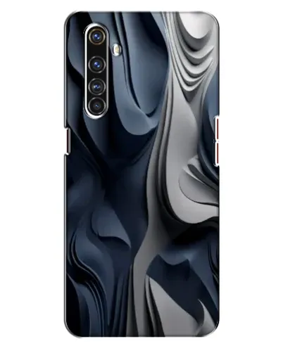 Чехол для Realme X50 Pro с картинкой «Объемные синие складки»