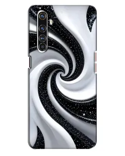 Чехол для Realme X50 Pro с картинкой «Черно-белая спираль»