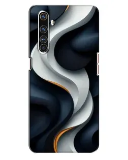 Чехол для Realme X50 Pro с картинкой «Объемные черно-белые ленты»
