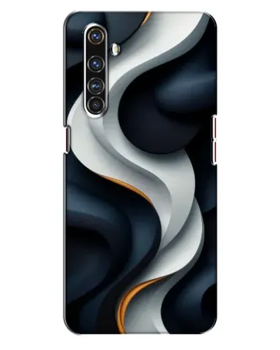 Чехол для Realme X50 Pro с картинкой «Объемные черно-белые ленты»