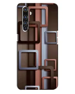 Чехол для Realme X50 Pro с картинкой «Коричневые объемные квадраты»