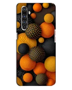 Чехол для Realme X50 Pro с картинкой «Объемные оранжевые сферы»
