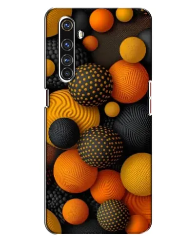 Чехол для Realme X50 Pro с картинкой «Объемные оранжевые сферы»