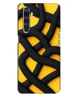 Чехол для Realme X50 Pro с картинкой «Черное желтое переплетение»