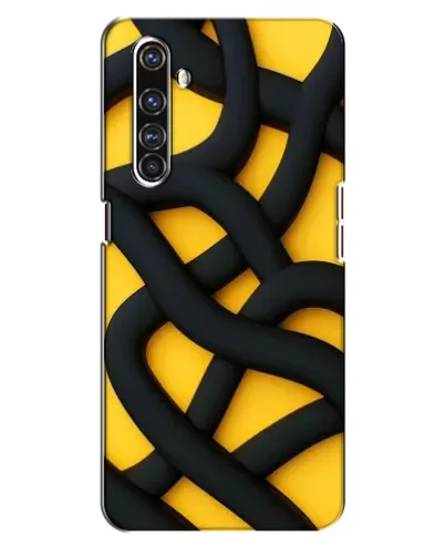 Чехол для Realme X50 Pro с картинкой «Черное желтое переплетение»
