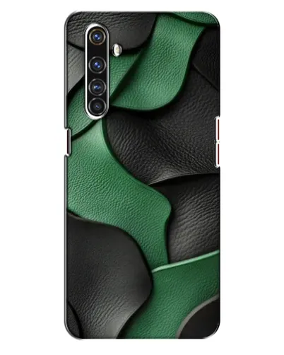 Чехол для Realme X50 Pro с картинкой «Зеленые кожаные волны»