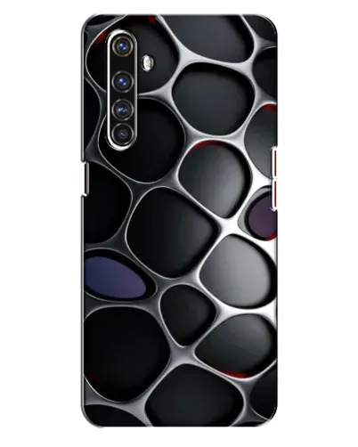 Чехол для Realme X50 Pro с картинкой «Объемная темная решетка»