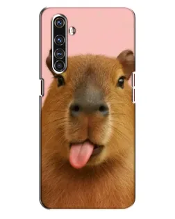 Чехол для Realme X50 Pro с картинкой «Капибара с языком»