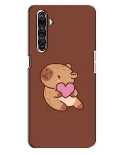 Чехол для Realme X50 Pro с картинкой «Капибара с сердцем»