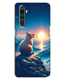 Чехол для Realme X50 Pro с картинкой «Закат солнца с капибарой»