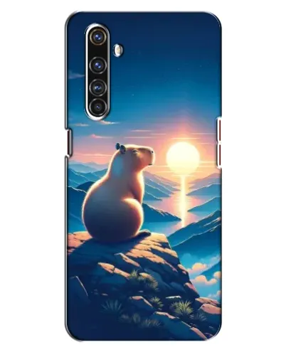 Чехол для Realme X50 Pro с картинкой «Закат солнца с капибарой»