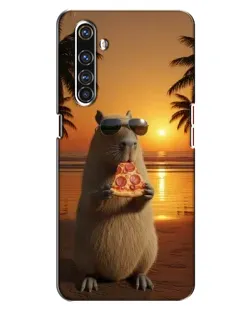 Чехол для Realme X50 Pro с картинкой «Капибара с пиццей»