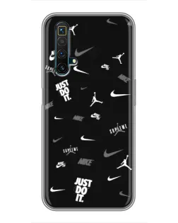 Чехол для Realme X50 с картинкой «Nike Black Pattern»