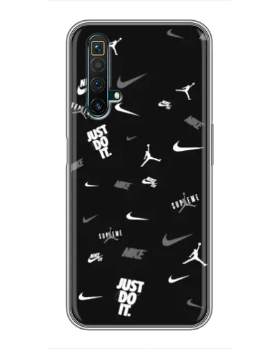 Чехол для Realme X50 с картинкой «Nike Black Pattern»