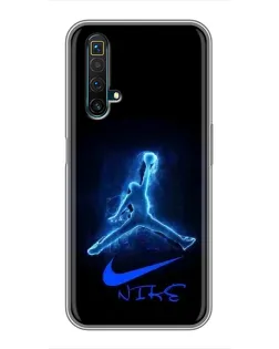 Чехол для Realme X50 с картинкой «Jordan Neon Blue»