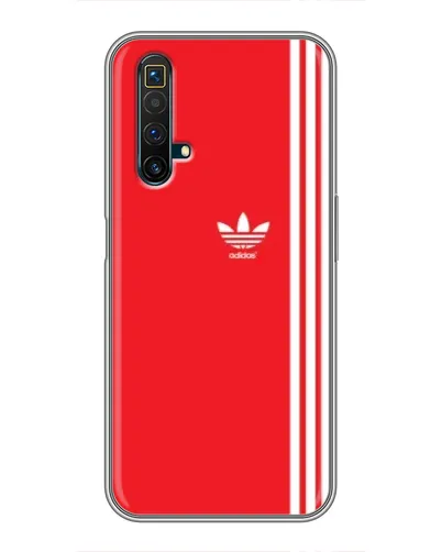 Чехол для Realme X50 с картинкой «Красный минимализм Adidas»