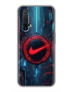 Чехол для Realme X50 с картинкой «Техногенный стиль Nike»