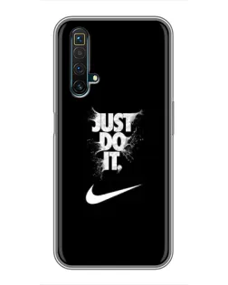 Чехол для Realme X50 с картинкой «Текстовый принт Nike»