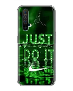 Чехол для Realme X50 с картинкой «Зеленый неоновый Nike»